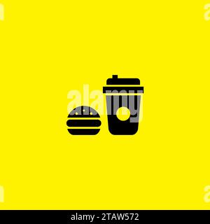 simple burger and drink icon. food vector Stock Vector
