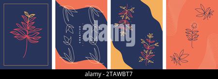 Abstract Aesthetic Floral Background Templates, Suitable for Wall Decoration, Wallpaper, Cover, Invitation, Banner, Brochure, Poster, or Card Stock Vector