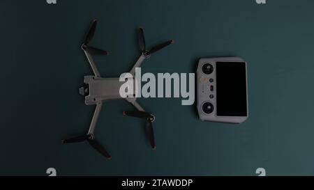 dji mini 2 fly more combo. Set of drone remote control and charging hub  with batteries isolated on white background. 10.18.2021 Vinnytsia, Ukraine  Stock Photo - Alamy