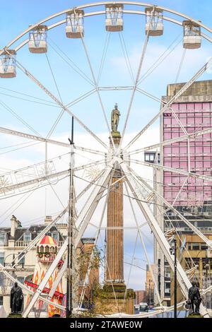 Christmas ferris wheel on George Square, Glasgow, Scotland, UK, Europe Stock Photo