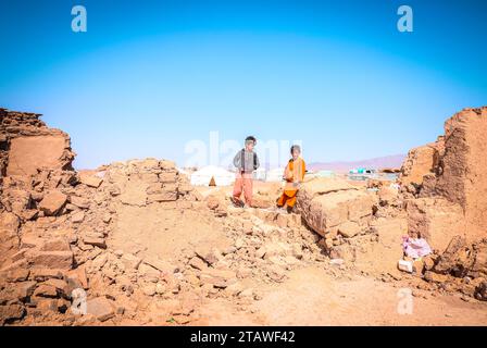 Sad photo of Herat Earthquake victims, people affected by the earthquake. Herat, Afghanistan - Oct 9, 2023 Stock Photo