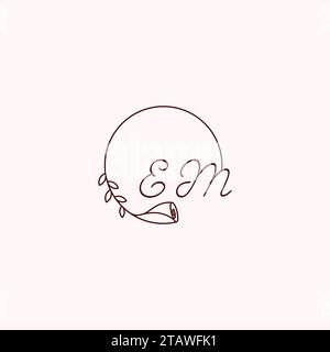 EM initial logo letters in high quality professional design that will print well across any print media Stock Vector