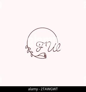 FW initial logo letters in high quality professional design that will print well across any print media Stock Vector
