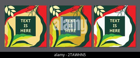 Greeting and invitations Card Set. Unique and creative universal artistic templates. for flyer, poster, invitation, cover, banner, placard, brochure Stock Vector