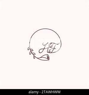 HF initial logo letters in high quality professional design that will print well across any print media Stock Vector