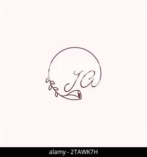 JA initial logo letters in high quality professional design that will print well across any print media Stock Vector