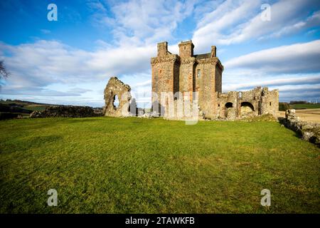 Balvaird Castle in Perthshire is a traditional late medieval tower house. Stock Photo