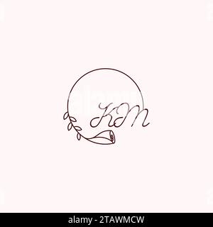KM initial logo letters in high quality professional design that will print well across any print media Stock Vector