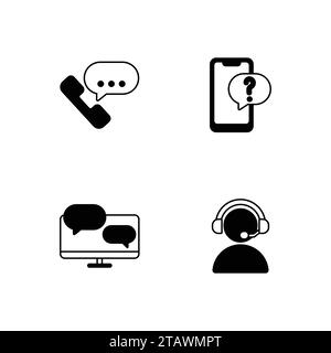 Support Costumer Service Icon Set Vector. Collection Costumer Service. Stock Vector