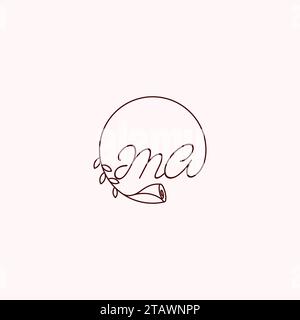 MA initial logo letters in high quality professional design that will print well across any print media Stock Vector