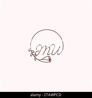 MU initial logo letters in high quality professional design that will print well across any print media Stock Vector