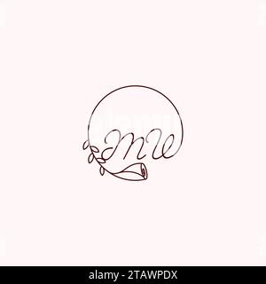 MV initial logo letters in high quality professional design that will print well across any print media Stock Vector