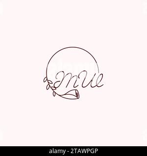 MW initial logo letters in high quality professional design that will print well across any print media Stock Vector