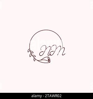 NM initial logo letters in high quality professional design that will print well across any print media Stock Vector
