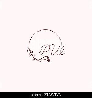 PW initial logo letters in high quality professional design that will print well across any print media Stock Vector