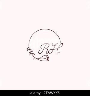 RH initial logo letters in high quality professional design that will print well across any print media Stock Vector