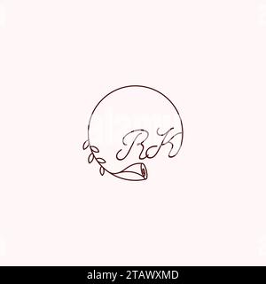 RK initial logo letters in high quality professional design that will print well across any print media Stock Vector