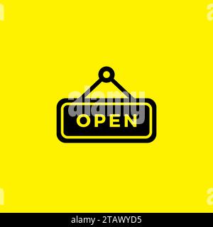 Open Tag Icon Symbol. Icon For Restaurant Stock Vector