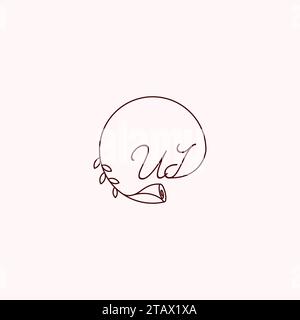 UI initial logo letters in high quality professional design that will print well across any print media Stock Vector