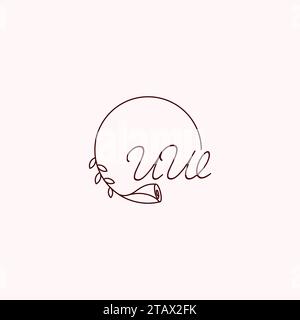 UW initial logo letters in high quality professional design that will print well across any print media Stock Vector