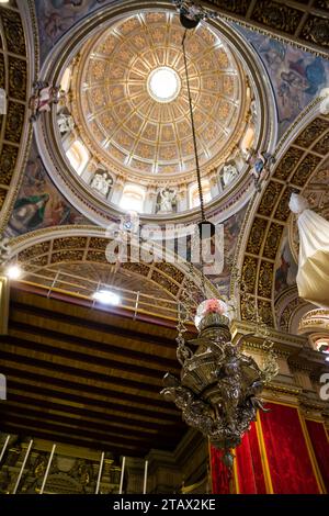 Dome and censer in Interior of the Parish Church of St. Catherine in the village of Zurrieq Stock Photo