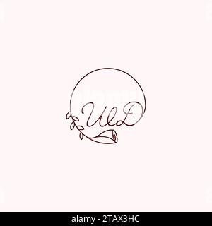 WD initial logo letters in high quality professional design that will print well across any print media Stock Vector