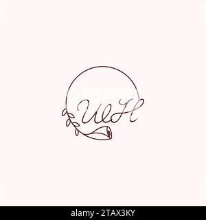 WH initial logo letters in high quality professional design that will print well across any print media Stock Vector