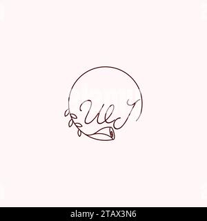 WJ initial logo letters in high quality professional design that will print well across any print media Stock Vector