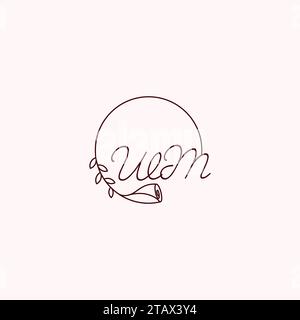 WM initial logo letters in high quality professional design that will print well across any print media Stock Vector