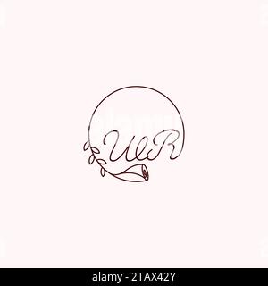 WR initial logo letters in high quality professional design that will print well across any print media Stock Vector