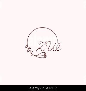 ZW initial logo letters in high quality professional design that will print well across any print media Stock Vector