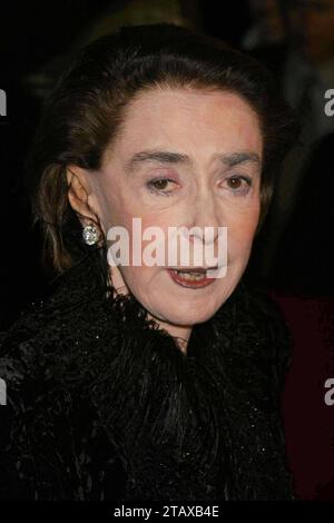 **FILE PHOTO** Mica Ertegun Has Passed Away At 97. Mica Ertegun attends the premiere of Beyond the Sea at the Ziegfeld Theater in New York City on December 8, 2004. Photo Copyright: xx Credit: Imago/Alamy Live News Stock Photo