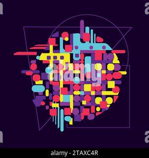 Abstract geometric art composition. Vector illustration graphic design.Colorful abstraction for background, print, poster, cover, design in geometric Stock Vector