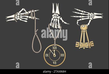 Skeleton hands set Stock Vector