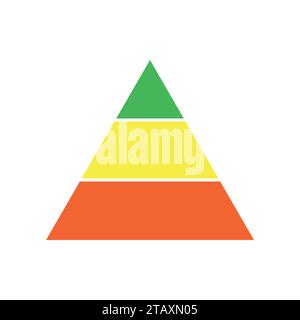 pyramid chart graph infographics diagram on white background Stock Vector