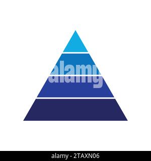 pyramid chart graph infographics diagram on white background Stock Vector