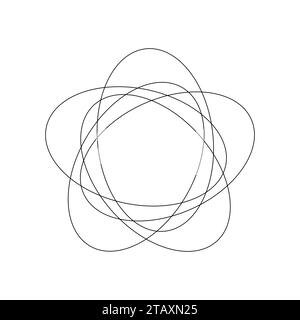intersection of five sets venn diagram template Stock Vector Image ...