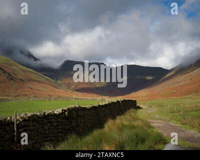 A view from Mickleden in Great Langdale, looking towards Rossett Pike in the Lake District National Park, Cumbria Stock Photo