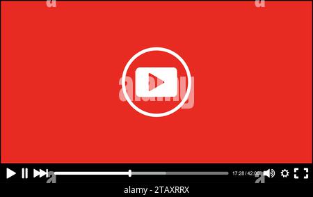 Modern flat video player interface with play button icon on device ...