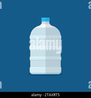 Big bottle waterfor cooler in flat style isolated on blue background. Vector illustration Stock Vector