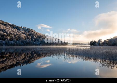 Speyside Valley, Highlands and Islands, UK. 3rd Dec, 2023. This is both a snowy and very frosty winter scene in the very cold Speyside Valley on 3 December 2023. Credit: JASPERIMAGE/Alamy Live News Stock Photo