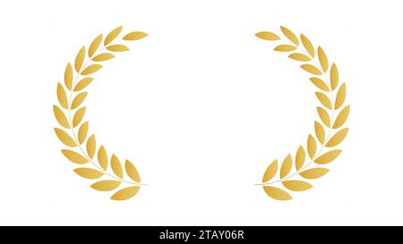 Golden laurel wreath in festival award style Stock Vector