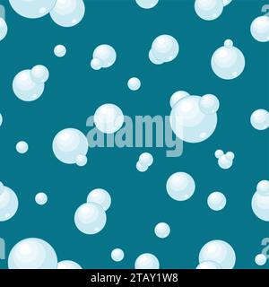 Bubble blower seamless pattern on blue background in flat style Stock Vector