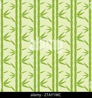 Bamboo Pattern green Tropical seamless nature. Vector Illustration. Stock Vector