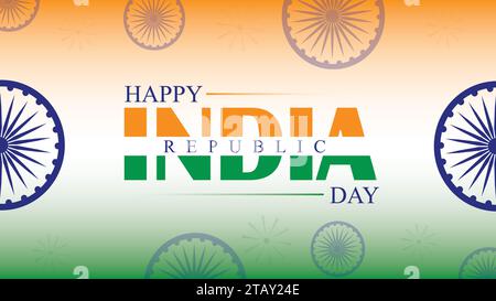 happy Indian Republic day greeting vector illustration Stock Vector