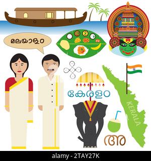 Kerala culture concept based vector illustration Stock Vector