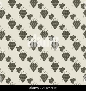 Grape pattern Vine seamless background. Vector illustration. Stock Vector