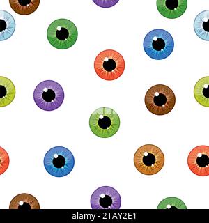 Eyes seamless pattern on white background. Eyeballs iris concept vector illustration. Stock Vector