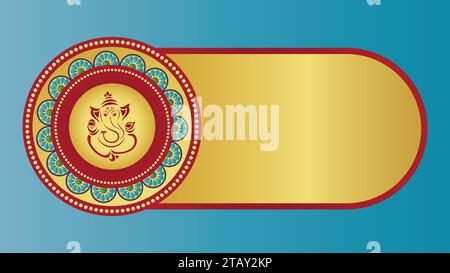 Hindu God Vinayaha Ganapati with traditional background vector illustration Stock Vector