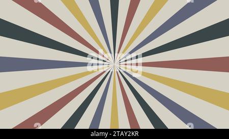 retro sun burst background with colorful stripes and rays vector Stock Vector